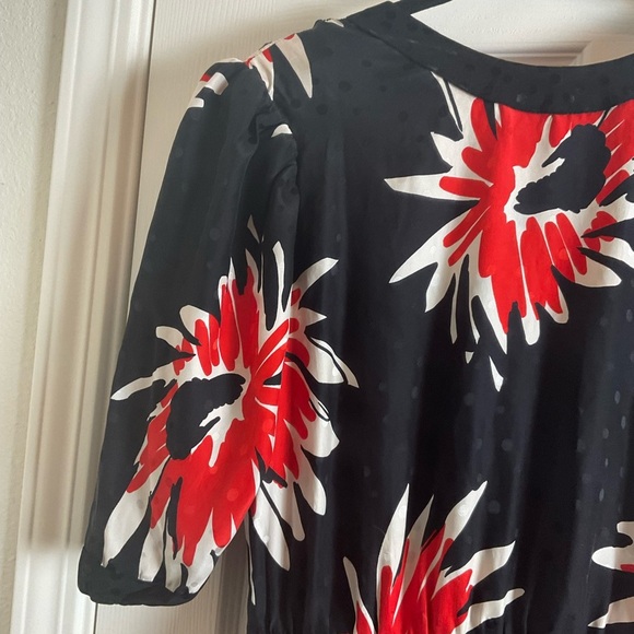 Floral Black and Red Women's Dress - Picture 10 of 12